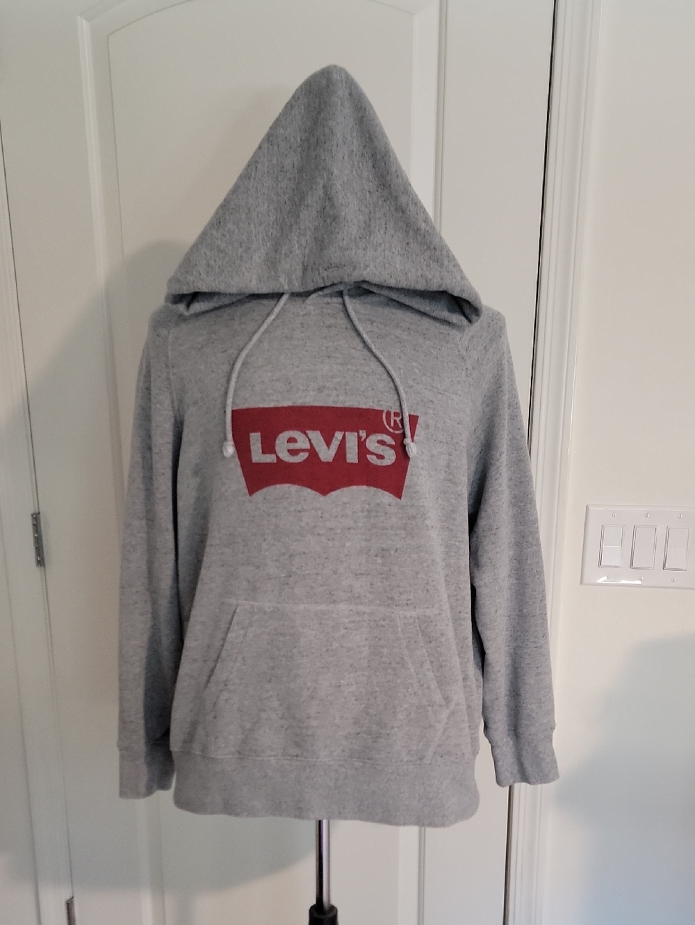 Levi's Gray Pullover Hoodie with Red Logo